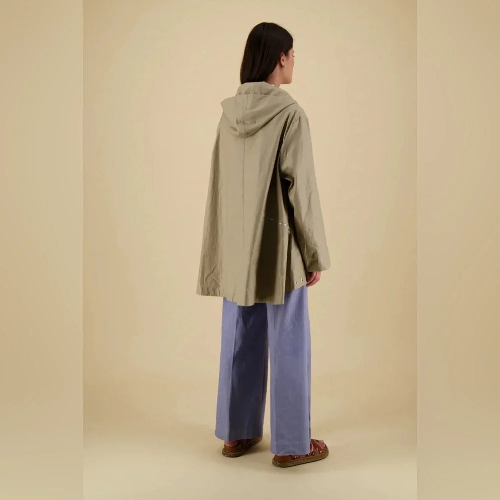 Pret Pour Partir Checkered Transitional Cotton Jacket Oversized Asymmetric Sz38 - Picture 7 of 8